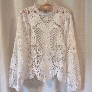 Jealous tomato, long sleeve, lace top, size Medium